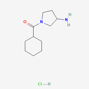 molecular formula C11H21ClN2O B13459415 1-Cyclohexanecarbonylpyrrolidin-3-amine hydrochloride 