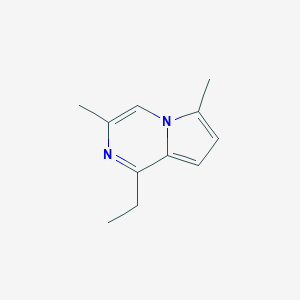 molecular formula C11H14N2 B134595 1-Ethyl-3,6-dimethylpyrrolo[1,2-a]pyrazine CAS No. 147674-38-2