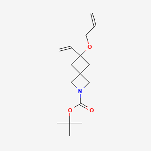molecular formula C16H25NO3 B13459506 Tert-butyl 6-ethenyl-6-(prop-2-en-1-yloxy)-2-azaspiro[3.3]heptane-2-carboxylate 