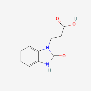 molecular formula C10H10N2O3 B1345951 1H-Benzimidazole-1-propanoic acid, 2,3-dihydro-2-oxo- CAS No. 75655-44-6