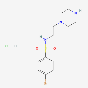 molecular formula C12H19BrClN3O2S B13459531 4-bromo-N-[2-(piperazin-1-yl)ethyl]benzene-1-sulfonamide hydrochloride 