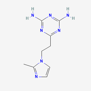 molecular formula C9H13N7 B1345959 6-(2-(2-甲基-1H-咪唑-1-基)乙基)-1,3,5-三嗪-2,4-二胺 CAS No. 38668-46-1