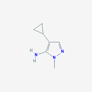 molecular formula C7H11N3 B13459591 4-cyclopropyl-1-methyl-1H-pyrazol-5-amine 