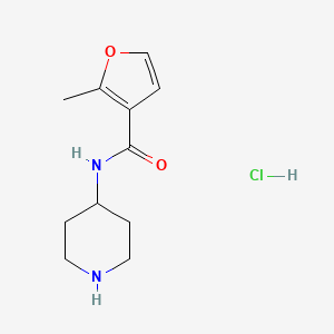 molecular formula C11H17ClN2O2 B13459629 2-methyl-N-(piperidin-4-yl)furan-3-carboxamide hydrochloride CAS No. 1833202-40-6