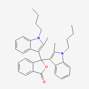 molecular formula C34H36N2O2 B1345963 1(3H)-Isobenzofuranone, 3,3-bis(1-butyl-2-methyl-1H-indol-3-yl)- CAS No. 50292-91-6