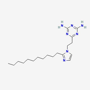 molecular formula C19H33N7 B1345964 6-(2-(2-Undecyl-1H-imidazol-1-yl)ethyl)-1,3,5-triazine-2,4-diamine CAS No. 50729-75-4