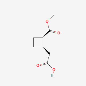 molecular formula C8H12O4 B13459667 rac-2-[(1R,2R)-2-(methoxycarbonyl)cyclobutyl]acetic acid 