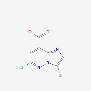 molecular formula C8H5BrClN3O2 B13459675 Methyl 3-bromo-6-chloroimidazo[1,2-b]pyridazine-8-carboxylate 
