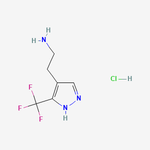 molecular formula C6H9ClF3N3 B13459719 2-[3-(trifluoromethyl)-1H-pyrazol-4-yl]ethan-1-amine hydrochloride 