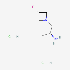 molecular formula C6H15Cl2FN2 B13459766 (2R)-1-(3-fluoroazetidin-1-yl)propan-2-amine dihydrochloride 