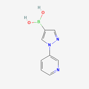 molecular formula C8H8BN3O2 B13459788 (1-(Pyridin-3-yl)-1H-pyrazol-4-yl)boronic acid 