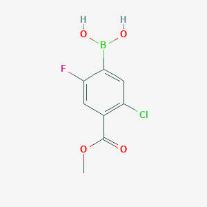 molecular formula C8H7BClFO4 B13459836 (5-Chloro-2-fluoro-4-(methoxycarbonyl)phenyl)boronic acid 