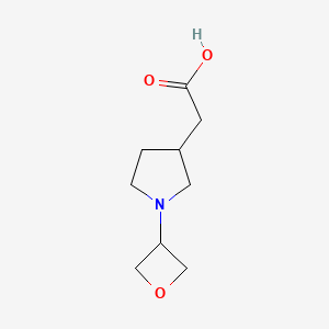 molecular formula C9H15NO3 B13459868 2-[1-(Oxetan-3-yl)pyrrolidin-3-yl]acetic acid CAS No. 1781809-49-1