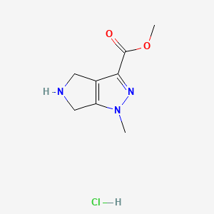molecular formula C8H12ClN3O2 B13459882 methyl 1-methyl-1H,4H,5H,6H-pyrrolo[3,4-c]pyrazole-3-carboxylate hydrochloride 