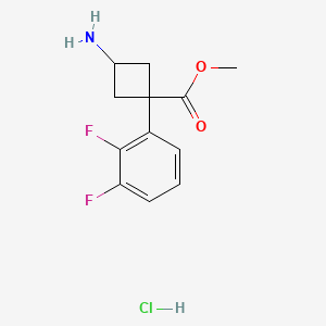 molecular formula C12H14ClF2NO2 B13459888 Methyl (1r,3r)-3-amino-1-(2,3-difluorophenyl)cyclobutane-1-carboxylate hydrochloride 