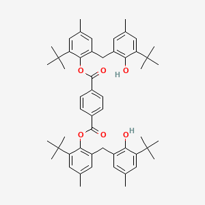 molecular formula C54H66O6 B1345990 Bis(2-(tert-butyl)-6-(3-(tert-butyl)-2-hydroxy-5-methylbenzyl)-4-methylphenyl) terephthalate CAS No. 57569-40-1