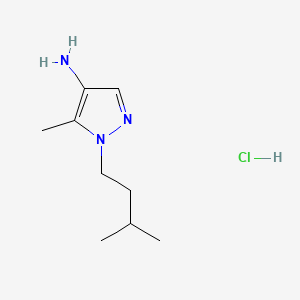 molecular formula C9H18ClN3 B13459917 5-methyl-1-(3-methylbutyl)-1H-pyrazol-4-amine hydrochloride 