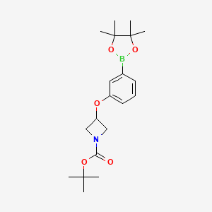 molecular formula C20H30BNO5 B13459928 Tert-butyl 3-[3-(tetramethyl-1,3,2-dioxaborolan-2-yl)phenoxy]azetidine-1-carboxylate 