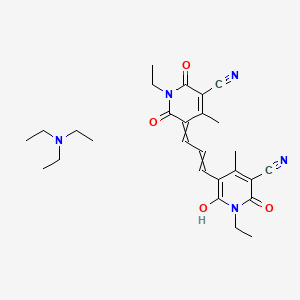 molecular formula C27H35N5O4 B1345995 5-[3-(5-cyano-1-ethyl-4-methyl-2,6-dioxopyridin-3-ylidene)prop-1-enyl]-1-ethyl-6-hydroxy-4-methyl-2-oxopyridine-3-carbonitrile;N,N-diethylethanamine CAS No. 88969-31-7