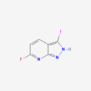 molecular formula C6H3FIN3 B13459969 6-Fluoro-3-iodo-1H-pyrazolo[3,4-b]pyridine 