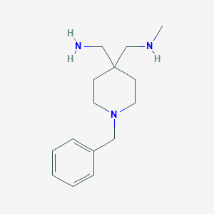 molecular formula C15H25N3 B13460010 1-{1-Benzyl-4-[(methylamino)methyl]piperidin-4-yl}methanamine 