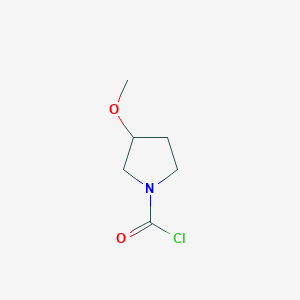 molecular formula C6H10ClNO2 B13460021 3-Methoxypyrrolidine-1-carbonyl chloride CAS No. 1214285-45-6