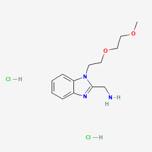 molecular formula C13H21Cl2N3O2 B13460042 1-{1-[2-(2-methoxyethoxy)ethyl]-1H-1,3-benzodiazol-2-yl}methanamine dihydrochloride 