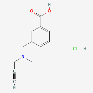 molecular formula C12H14ClNO2 B13460043 3-{[Methyl(prop-2-yn-1-yl)amino]methyl}benzoic acid hydrochloride 