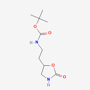 molecular formula C10H18N2O4 B13460067 tert-Butyl (2-(2-oxooxazolidin-5-yl)ethyl)carbamate 