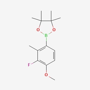 molecular formula C14H20BFO3 B13460143 2-(3-Fluoro-4-methoxy-2-methylphenyl)-4,4,5,5-tetramethyl-1,3,2-dioxaborolane 
