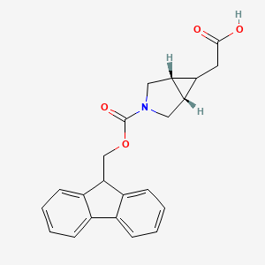 molecular formula C22H21NO4 B13460159 2-[(1R,5S,6R)-3-{[(9H-fluoren-9-yl)methoxy]carbonyl}-3-azabicyclo[3.1.0]hexan-6-yl]acetic acid 