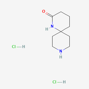 molecular formula C9H18Cl2N2O B13460160 1,9-Diazaspiro[5.5]undecan-2-one dihydrochloride 