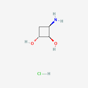 molecular formula C4H10ClNO2 B13460168 rac-(1R,2R,3R)-3-aminocyclobutane-1,2-diol hydrochloride 