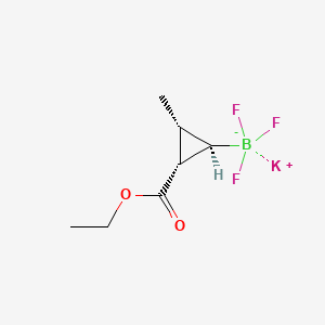 molecular formula C7H11BF3KO2 B13460232 rac-potassium [(1R,2S,3R)-2-(ethoxycarbonyl)-3-methylcyclopropyl]trifluoroboranuide 