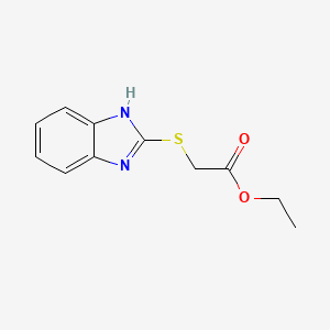 molecular formula C11H12N2O2S B1346027 乙酸，2-苯并咪唑基硫代，乙酯 CAS No. 5429-62-9