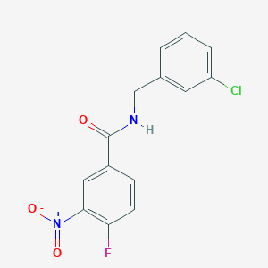 molecular formula C14H10ClFN2O3 B13460289 N-[(3-chlorophenyl)methyl]-4-fluoro-3-nitrobenzamide 