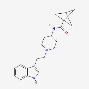 molecular formula C21H27N3O B13460300 N-{1-[2-(1H-indol-3-yl)ethyl]piperidin-4-yl}bicyclo[1.1.1]pentane-1-carboxamide 