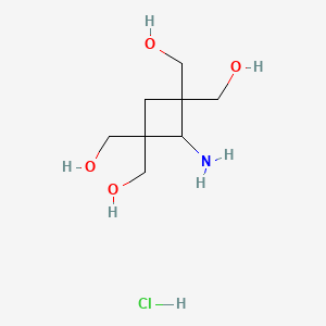 molecular formula C8H18ClNO4 B13460415 [2-Amino-1,3,3-tris(hydroxymethyl)cyclobutyl]methanolhydrochloride 