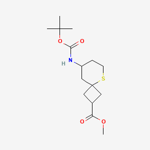 molecular formula C15H25NO4S B13460423 Methyl 8-{[(tert-butoxy)carbonyl]amino}-5-thiaspiro[3.5]nonane-2-carboxylate 