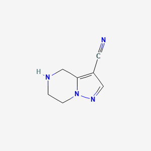molecular formula C7H8N4 B13460477 4,5,6,7-Tetrahydropyrazolo[1,5-a]pyrazine-3-carbonitrile 