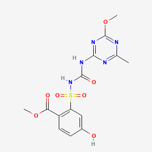 B1346055 Methyl 4-hydroxy-2-[(4-methoxy-6-methyl-1,3,5-triazin-2-yl)carbamoylsulfamoyl]benzoate CAS No. 102394-28-5