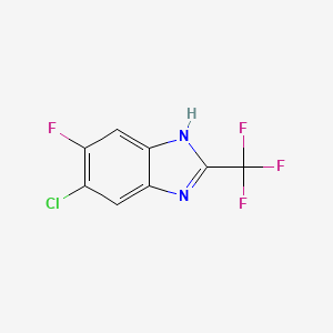 molecular formula C8H3ClF4N2 B1346066 Benzimidazole, 6-chloro-5-fluoro-2-(trifluoromethyl)- CAS No. 89426-96-0