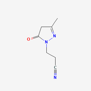 molecular formula C7H9N3O B1346071 2-Pyrazoline-1-propionitrile, 3-methyl-5-oxo- CAS No. 2361-34-4