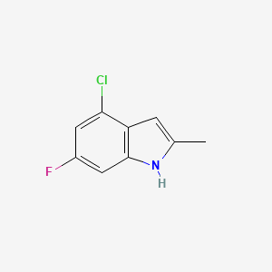 molecular formula C9H7ClFN B13460749 4-chloro-6-fluoro-2-methyl-1H-indole 
