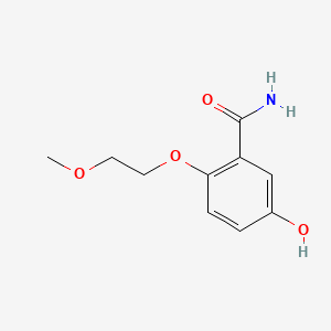 molecular formula C10H13NO4 B1346080 5-Hydroxy-2-(2-methoxyethoxy)benzamide CAS No. 28173-87-7