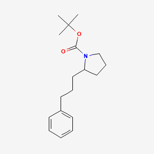 molecular formula C18H27NO2 B13460841 Tert-butyl 2-(3-phenylpropyl)pyrrolidine-1-carboxylate 