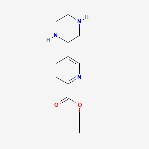 molecular formula C14H21N3O2 B13460911 Tert-butyl 5-(piperazin-2-yl)pyridine-2-carboxylate 