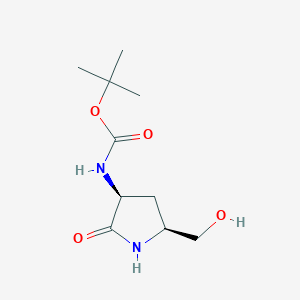 molecular formula C10H18N2O4 B13460941 tert-butyl N-[cis-5-(hydroxymethyl)-2-oxo-pyrrolidin-3-yl]carbamate 