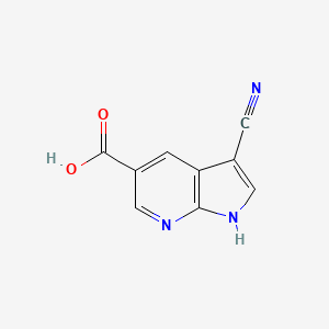 molecular formula C9H5N3O2 B13460982 3-cyano-1H-pyrrolo[2,3-b]pyridine-5-carboxylic acid CAS No. 1372925-15-9