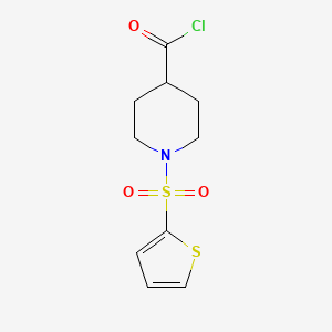 molecular formula C10H12ClNO3S2 B1346112 1-(2-Thienylsulfonyl)piperidine-4-carbonyl chloride 